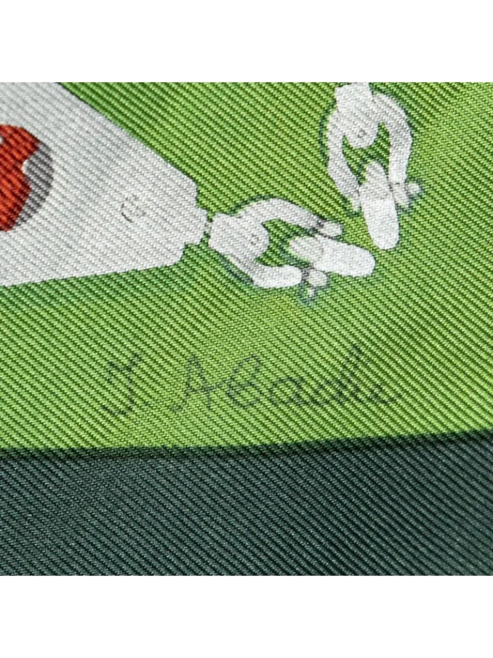Hermes Scarf Green Red Blue Silk